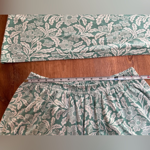 Garnet Hill Womens Pajamas Set Shorts Medium Organic Cotton Green Floral Print # - Picture 9 of 9